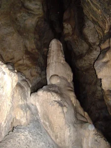 A stalagmite in the Witches' Cave, Argentina. Credit - Pablo Flores, Wikimedia Commons.