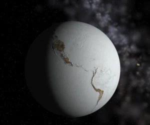 Fictional representation of a 'Snowball Earth'. Source: Neethis, Wikimedia Commons.