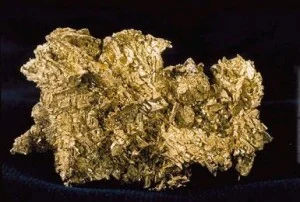 Gold nugget - Source: USGS, Wikimedia Commons.