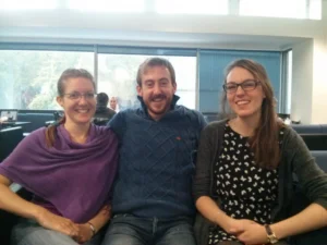 London snackers Rachel White, Will Ball and Sian Williams.