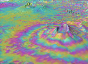 InSAR image of Longonot volcano showing uplift Credit: Juliet Biggs 