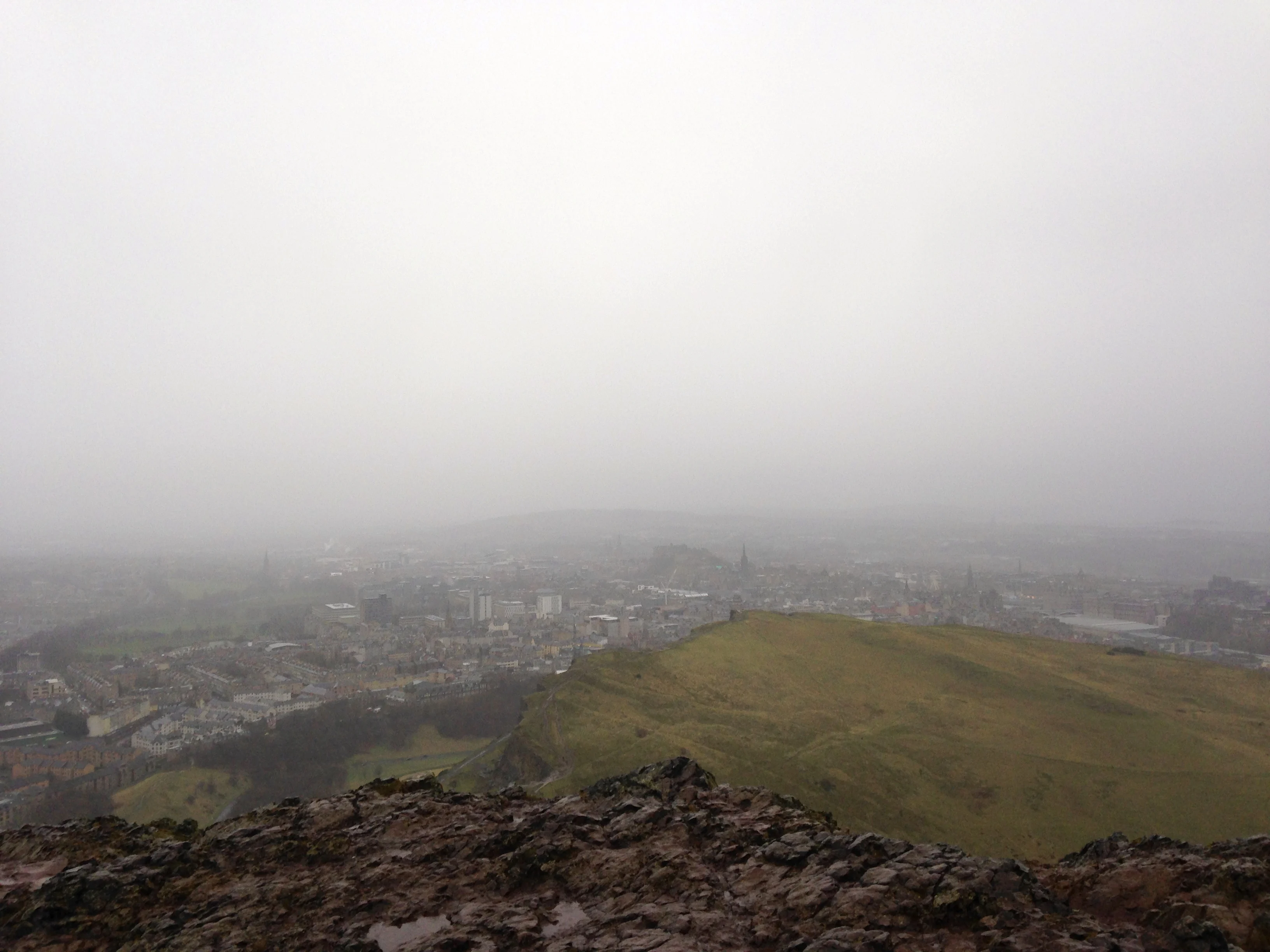 The 'view' from the top of Arthur's Seat. Image credit: James Hickey.