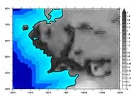 Climate model prediction of rain and snow fall (mm/day) of Middle Earth. Credited University of Bristol Press release