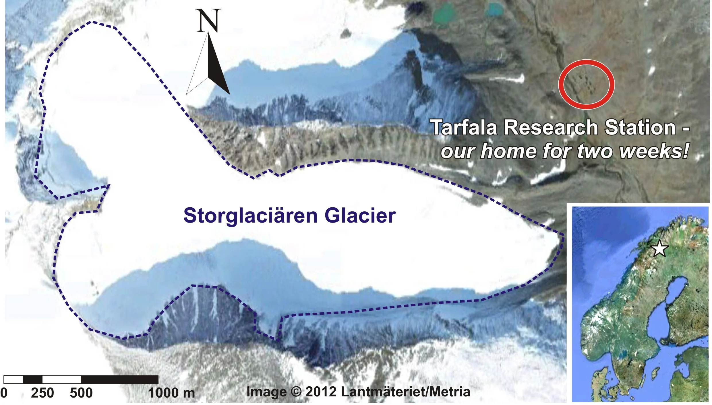 Google Earth's view of the glacier