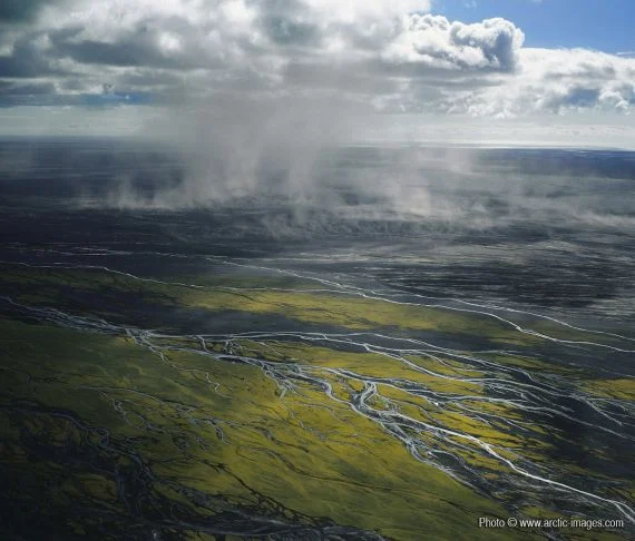 Sandstorm, Mýrdalssandur outwash plain, Iceland
