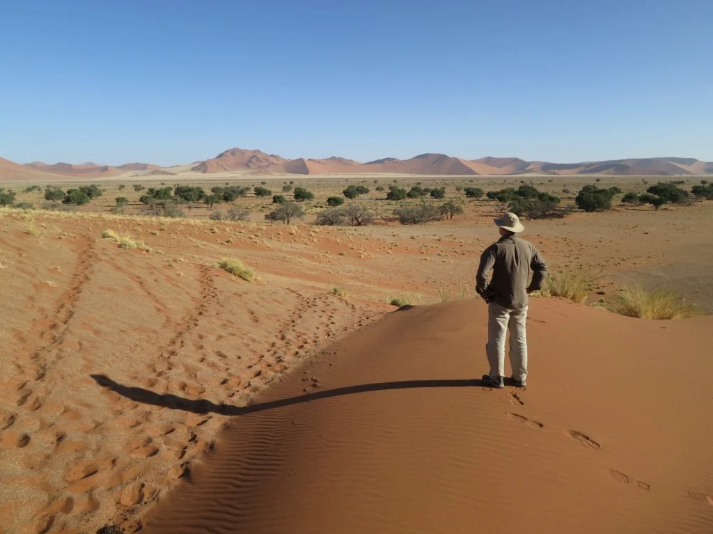 Getting some vantage on the valley to select the next site location (Photo: G. Wiggs)