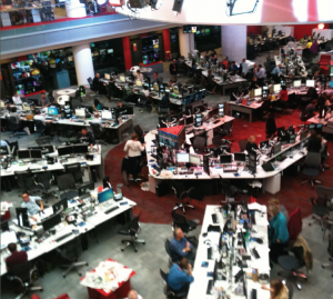 Inside the BBC –  a hive of activity!