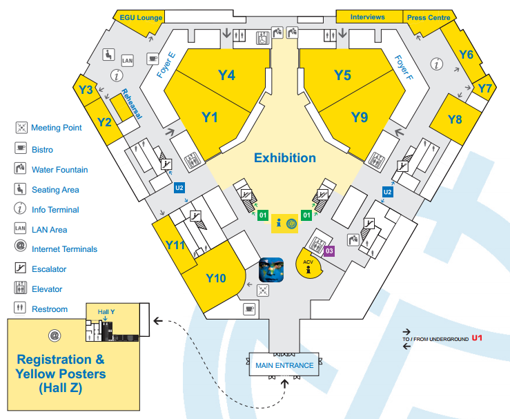 The ground floor of the Austria Center Vienna.