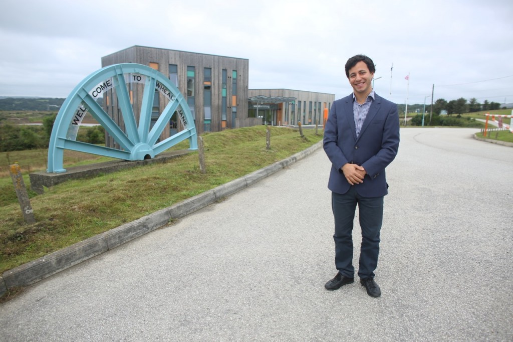 Edvard Glücksman at the Wardell Armstrong's Turo office, built on the site of the Wheal Jane mine in Cornwall, UK