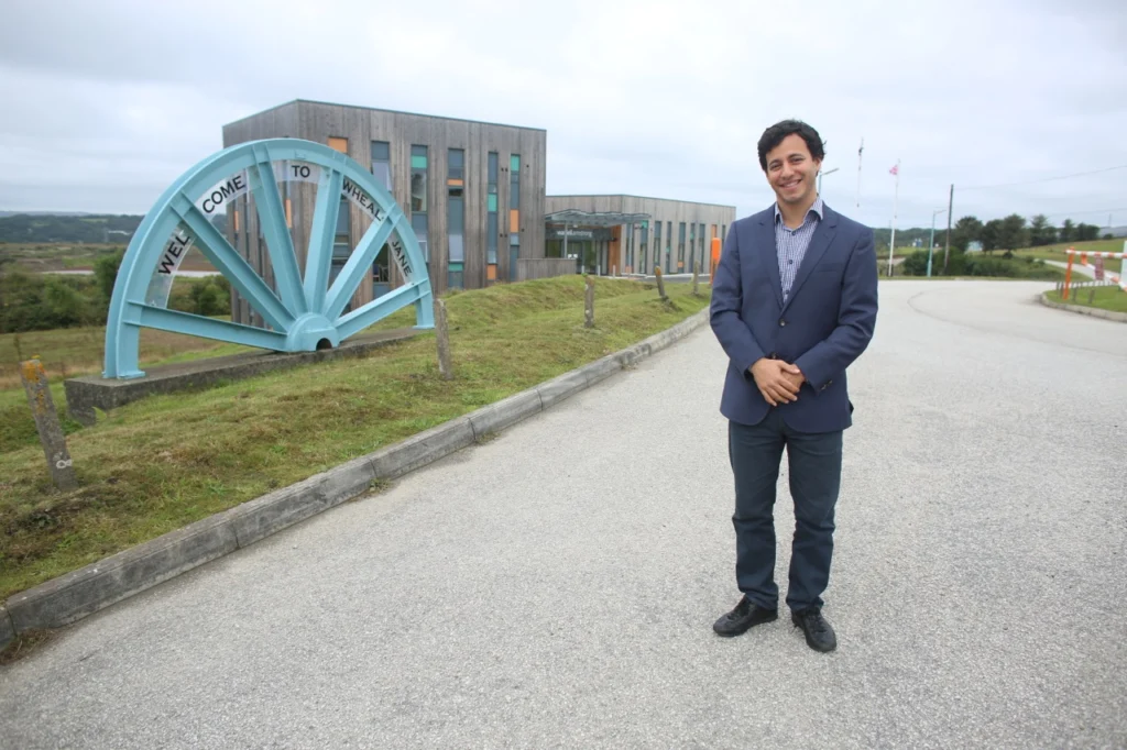 Edvard Glücksman at the Wardell Armstrong's Turo office, built on the site of the Wheal Jane mine in Cornwall, UK