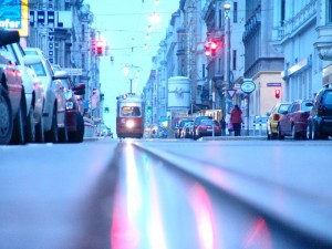 Early morning tram travel in the city. (Credit: Julian Turner)