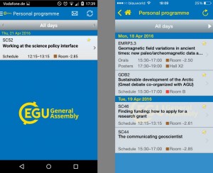 Create your own personal programme using the mobile app. Click on the image to enlarge.