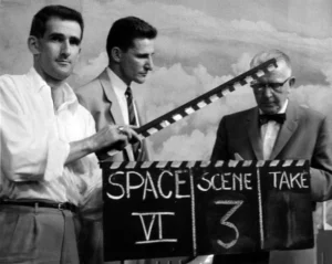 Clapperboard, by KUHT via Wikimedia Commons. 