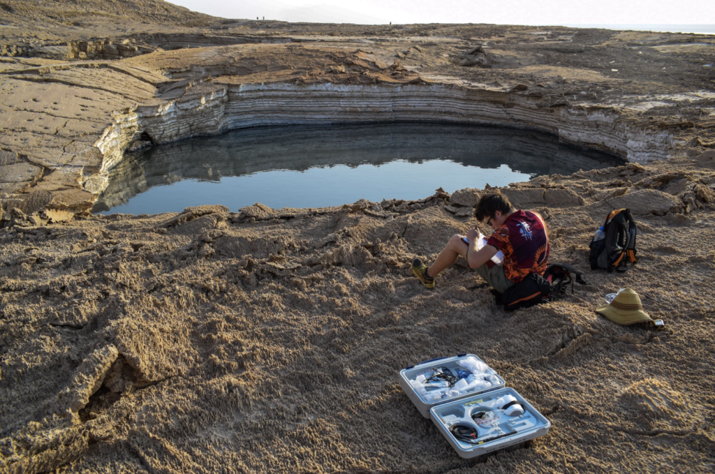 Imaggeo on Mondays: Sampling sulfurous sinkhole water