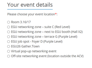 Possible locations for pop-up events.