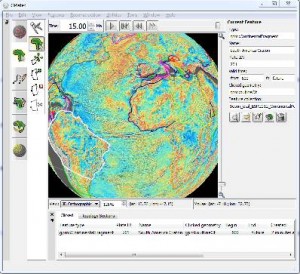 A screenshot of GPlates taken from http://www.gplates.org