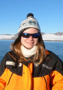 Sammie Buzzard in her more usual surroundings as a sea ice scientist. Credit: S. Buzzard.