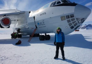 Arriving at Union Glacier on the Ilyushin. (Credit: H. Millman)