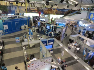 The exhibition hall where delegates can peruse the latest journals, textbooks, and equipment. And buy their ice creams!