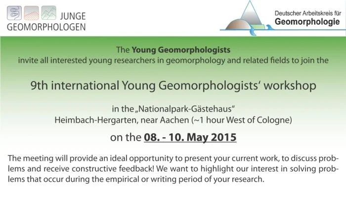 9th international Young Geomorphologists’ Workshop