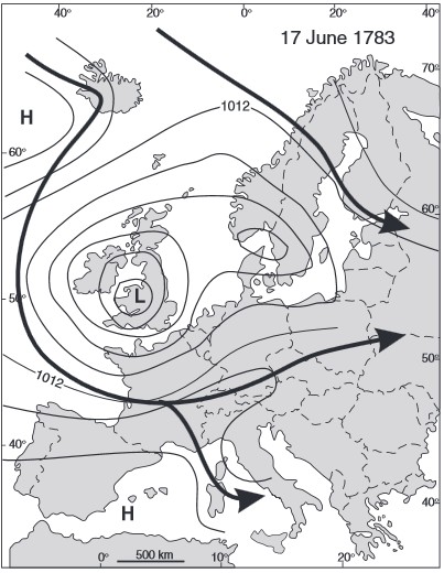 High pressure blocking over Iceland (1783)