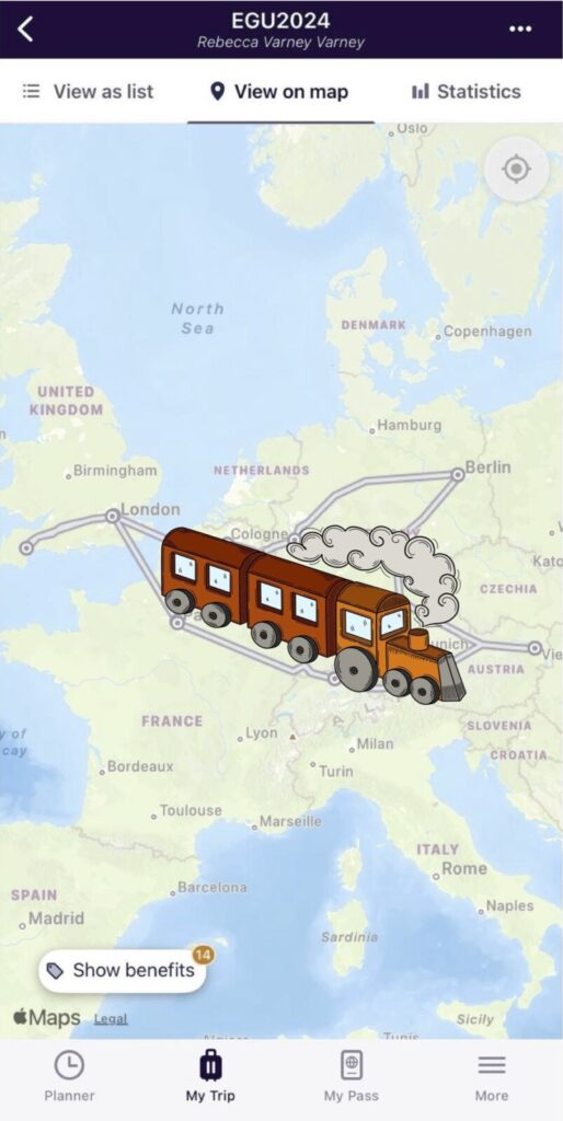 Picture of going to EGU by train