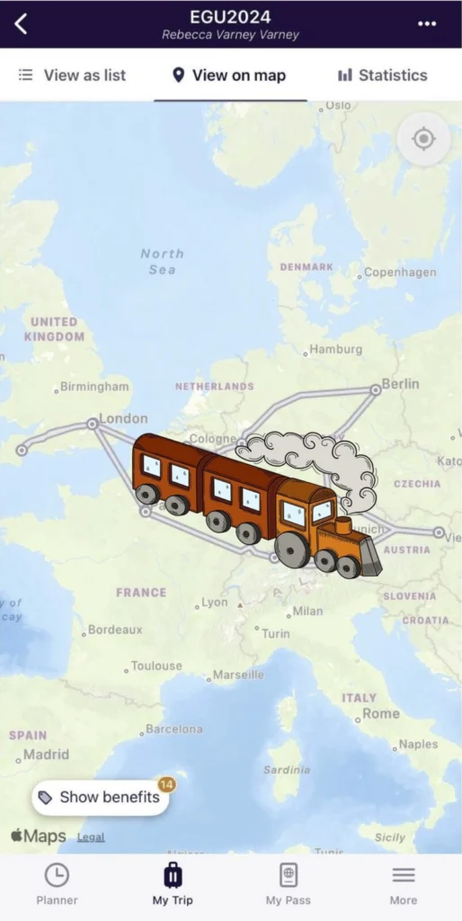 Picture of going to EGU by train