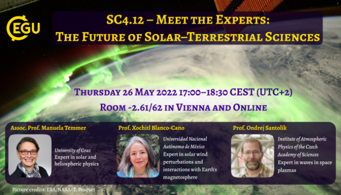 A poster giving the details of the meet the experts event at EGU22