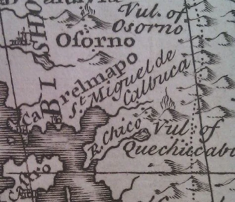 Osorno map view from 1747