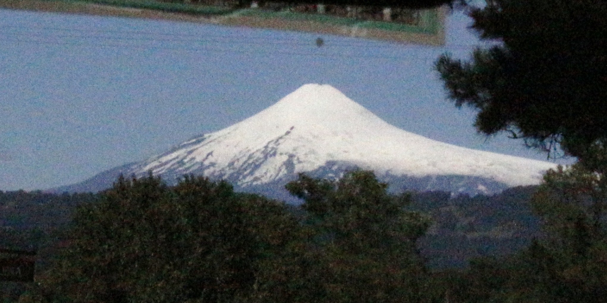 Villarica, through the window glass