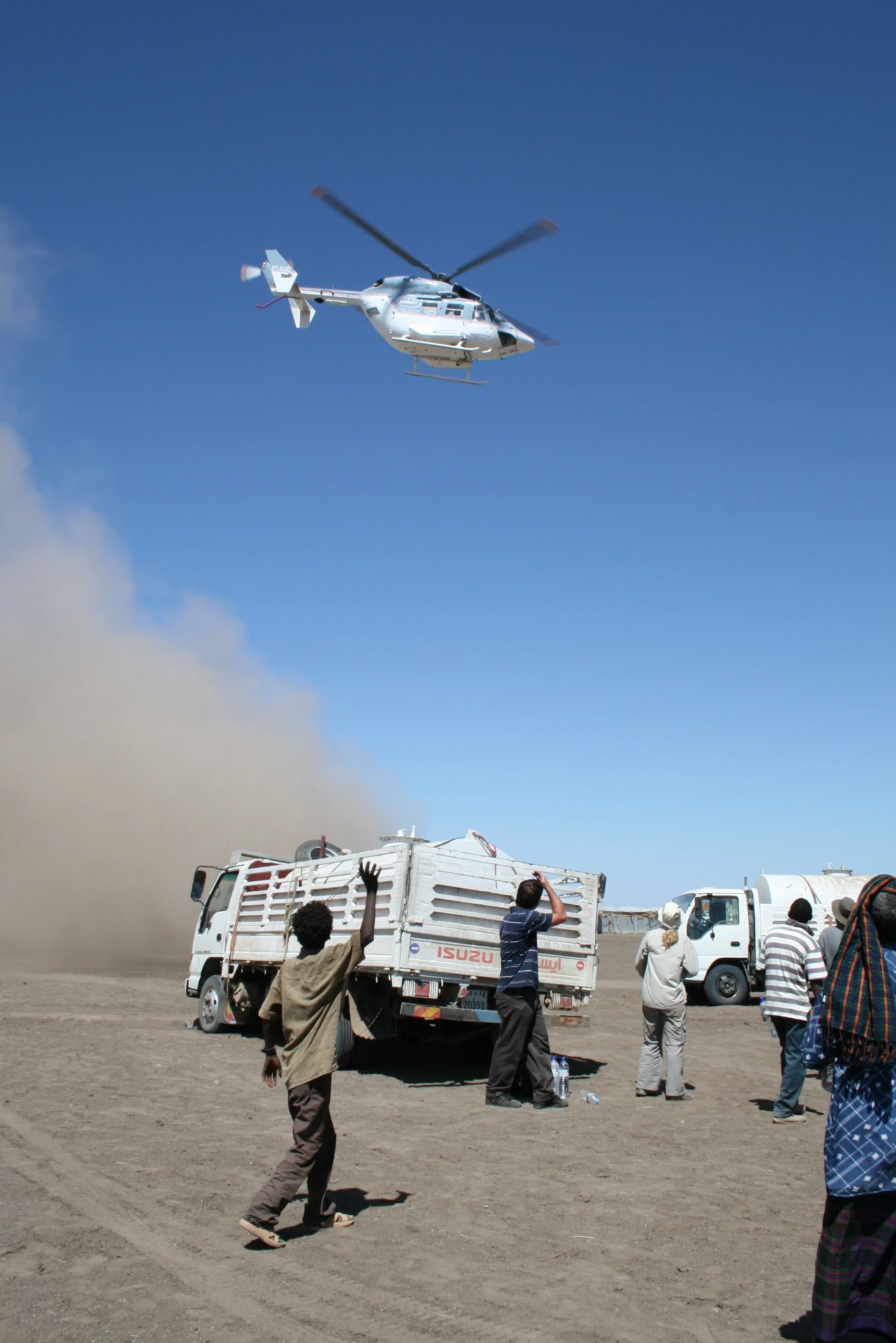 Access to remote parts of the field required helicopter support