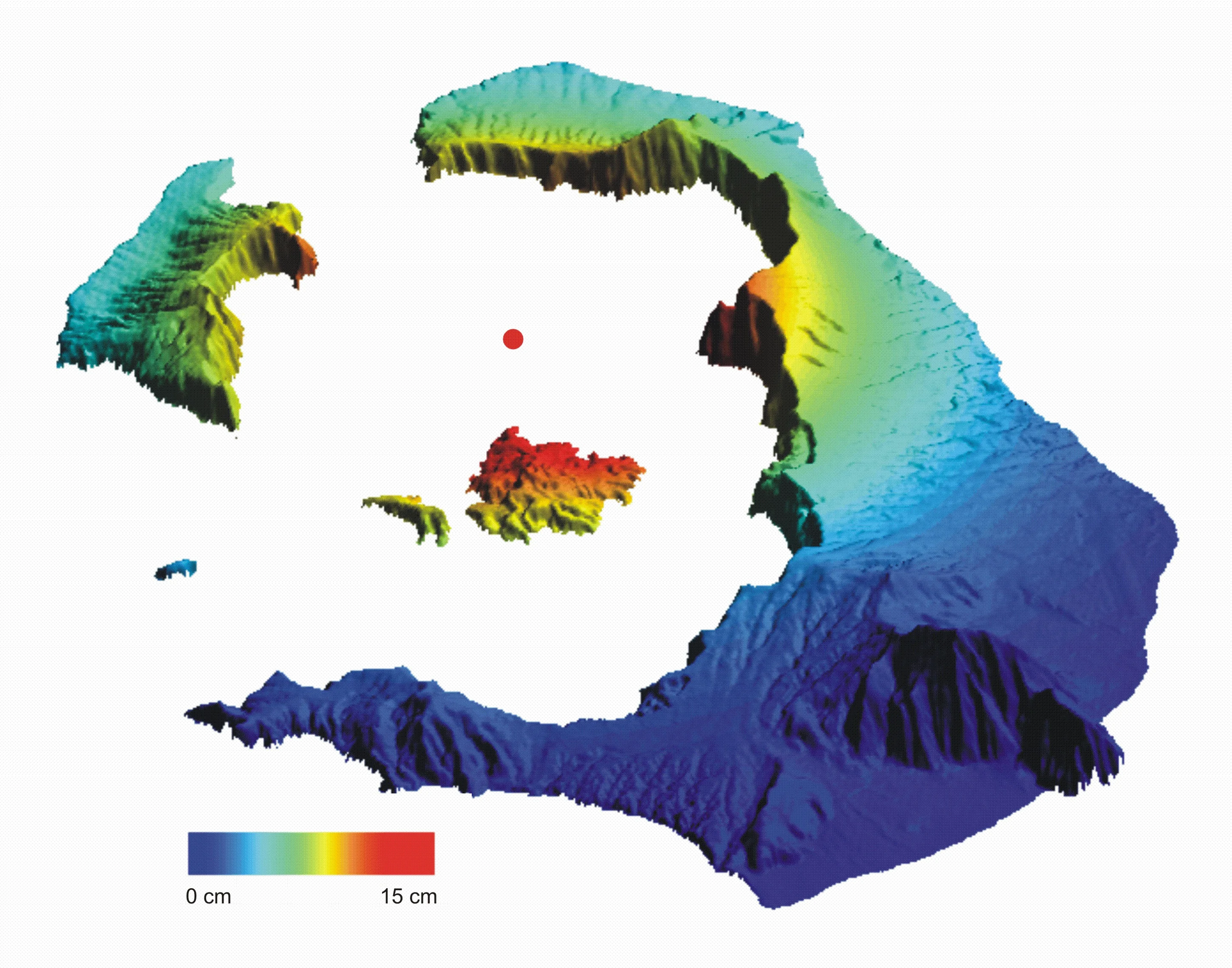 Santorini Vertical Deformation Model
