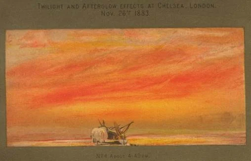Sunset at Chelsea, 4.40 pm,  November 26th, 1883. From Symonds (1888). 
