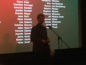 Clive Oppenheimer introducing 'Into the Inferno' at the Cambridge Film Festival
