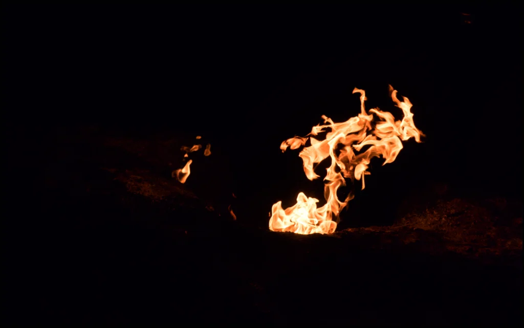 Geomythology. Chimera: the lion, the goat, the snake and the flaming gas vents
