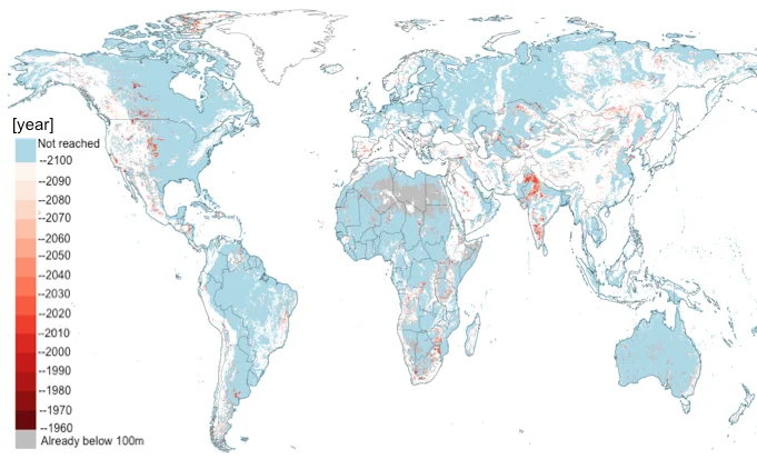 Limits to global groundwater use