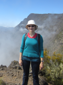Eva Bredow at Réunion caldera.
