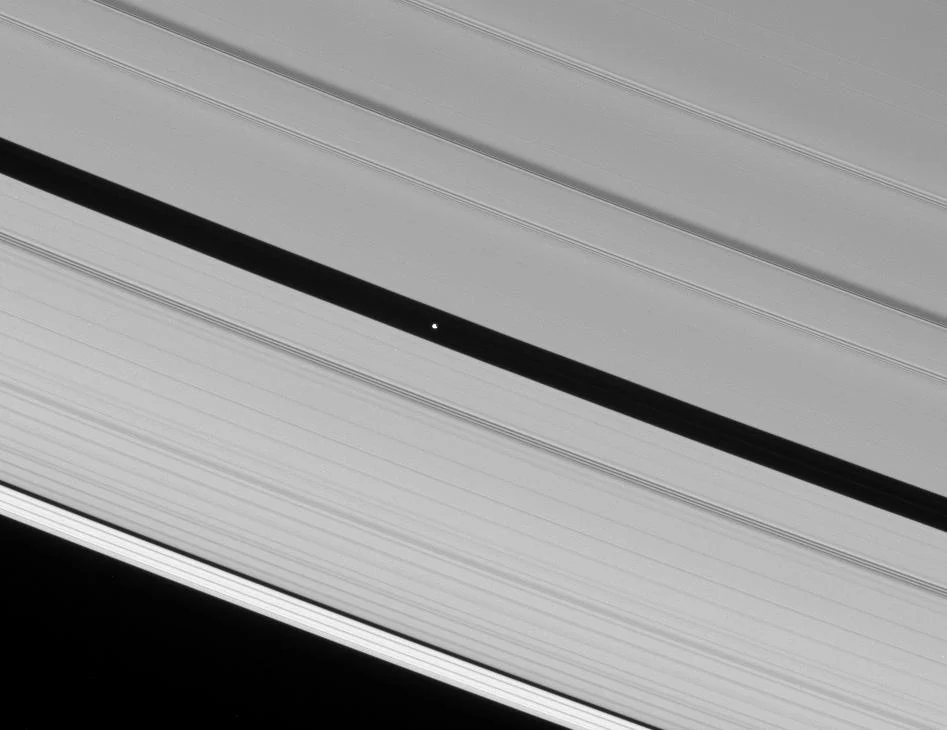 It is a Moon! Saturn's moon Pan.