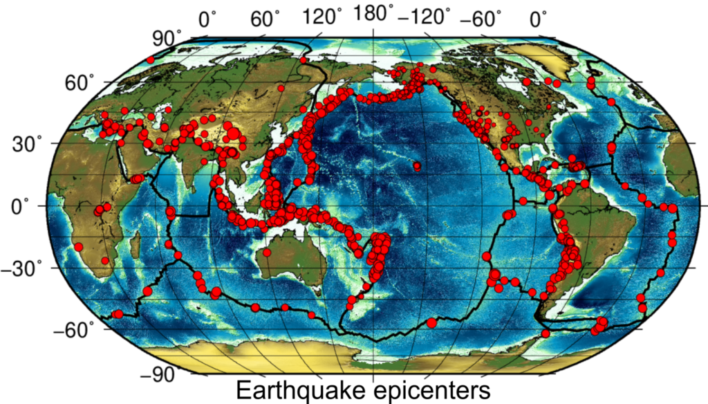 Earthquakes within the plates