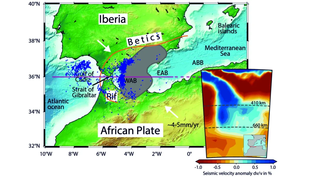 How has the Gibraltar slab influenced the Alboran domain deformation?