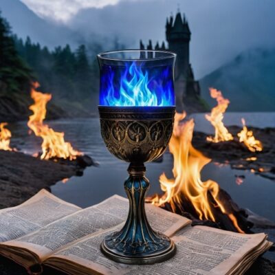 Representative Cup for the winner of the Research Tournament of Arcane Mysteries. Figure generated by PromeAI.