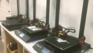 3D printers producing the casing for the low-tech hydro sensors. © P.Vandôme