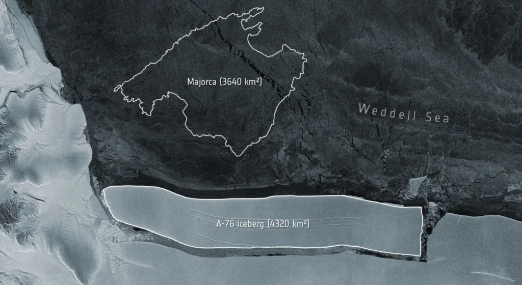 When carbon emissions break nature: icebergs and their feedback to climate change