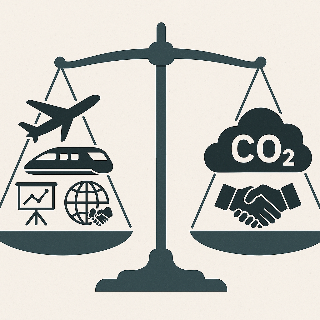 Rethinking the carbon cost of scientific exchange: Nonlinear effects of reducing scientific mobility
