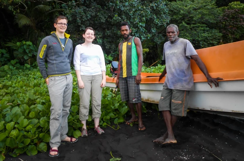 From the left: Ben, Eleri, Jimmy and Daniel (our two guides from the nearby island of Paama).
