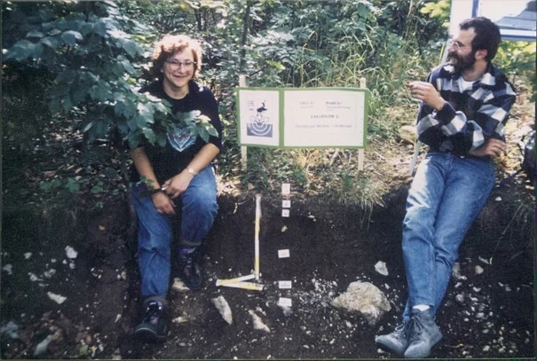 Preparing a soil profile for the meeting of the German Soil Science Society 1991 in Bayreuth together with Kai U. Totsche.