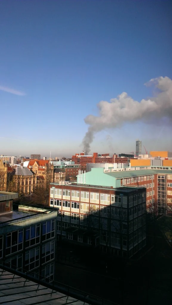 Photo of the Salford fire taken at 8:45am on the 3rd March 2014. Source: Will Morgan